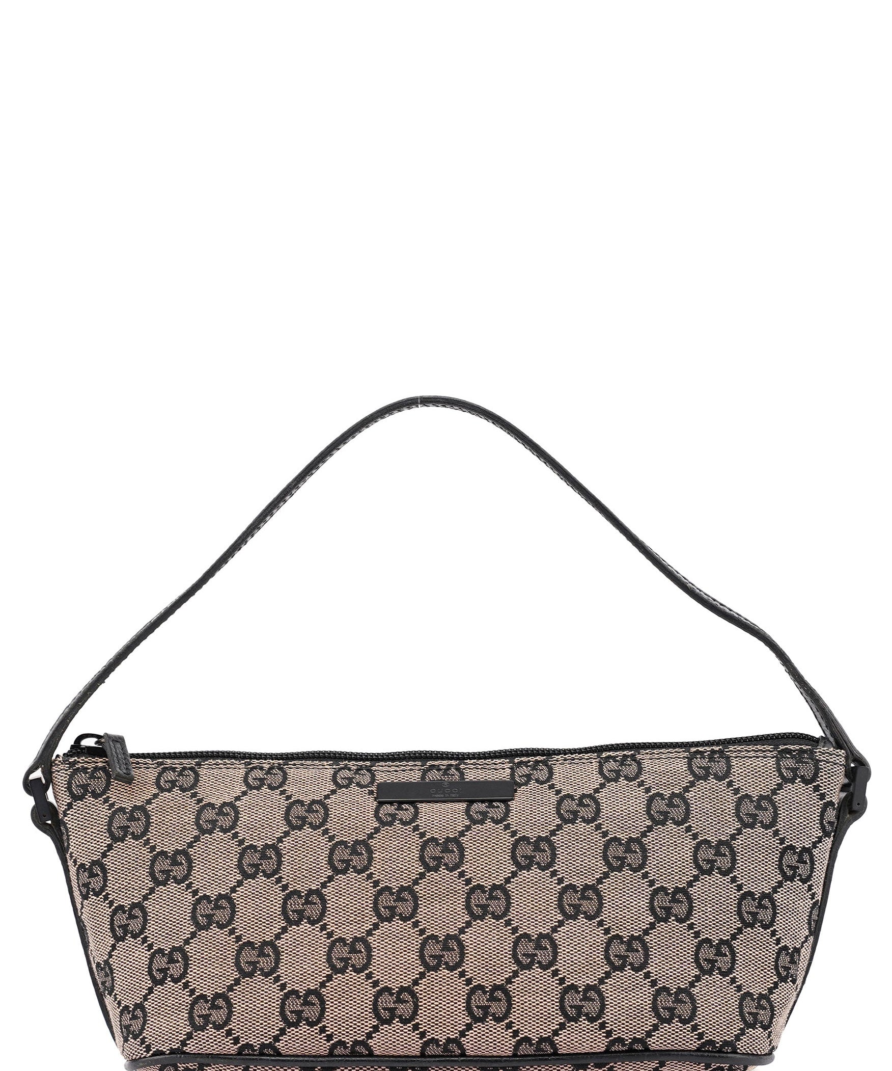 Gucci 07198 Beige Matte Black GG Boat Pochette