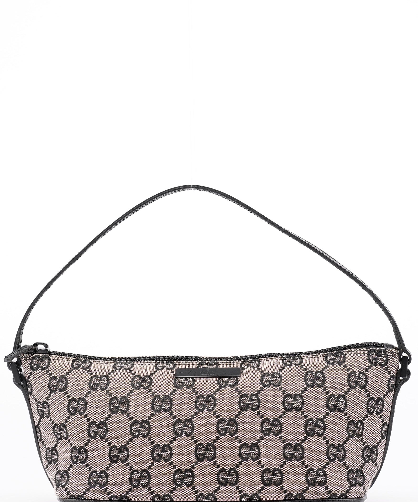 Gucci 07198 Beige Matte Black GG Boat Pochette