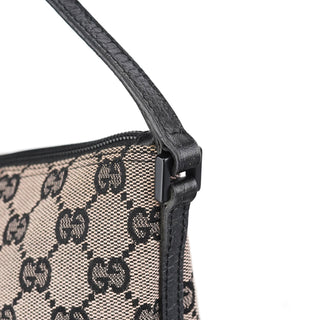 Gucci 07198 Beige Matte Black GG Boat Pochette