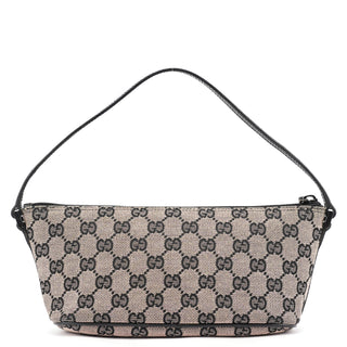 Gucci 07198 Beige Matte Black GG Boat Pochette