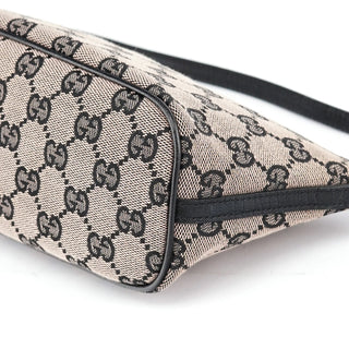 Gucci 07198 Beige Matte Black GG Boat Pochette