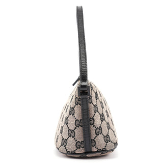 Gucci 07198 Beige Matte Black GG Boat Pochette