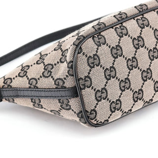 Gucci 07198 Beige Matte Black GG Boat Pochette