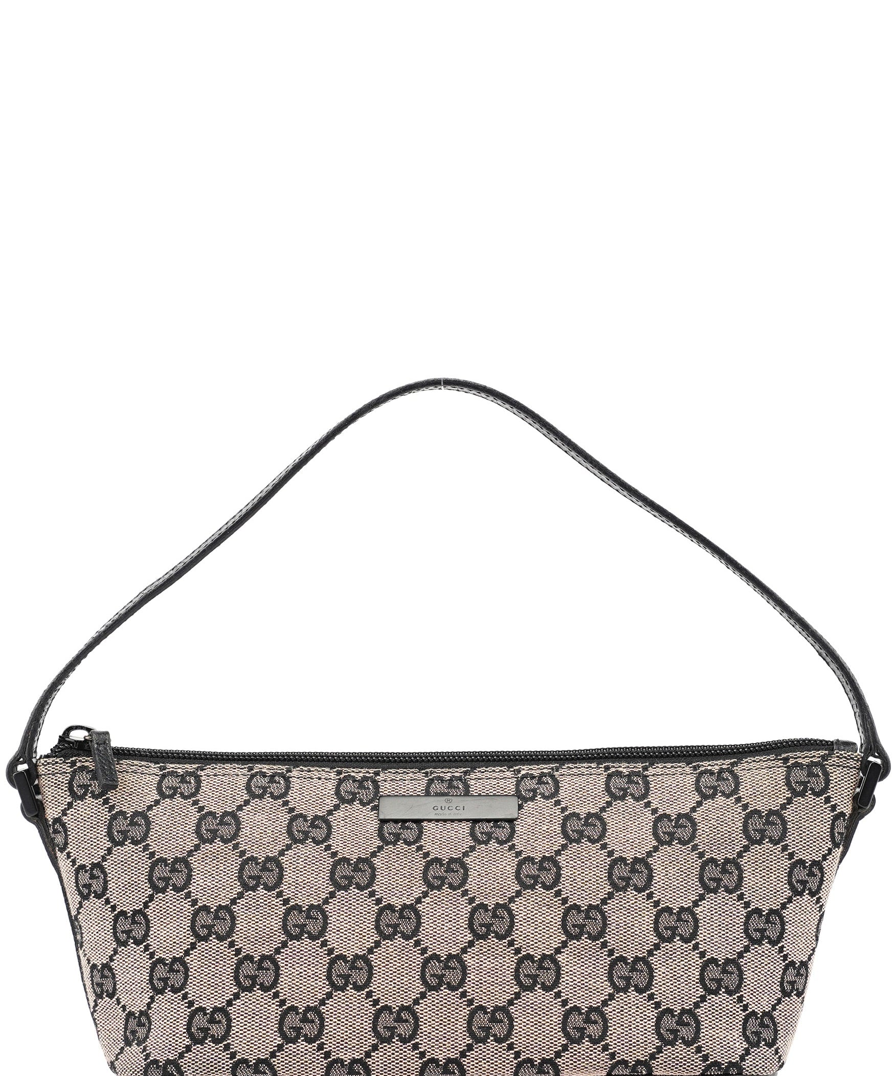 Gucci 07198 Beige Matte Black GG Boat Pochette