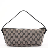 Gucci 07198 Beige Matte Black GG Boat Pochette