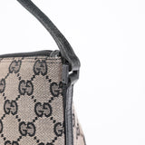 Gucci 07198 Beige Matte Black GG Boat Pochette