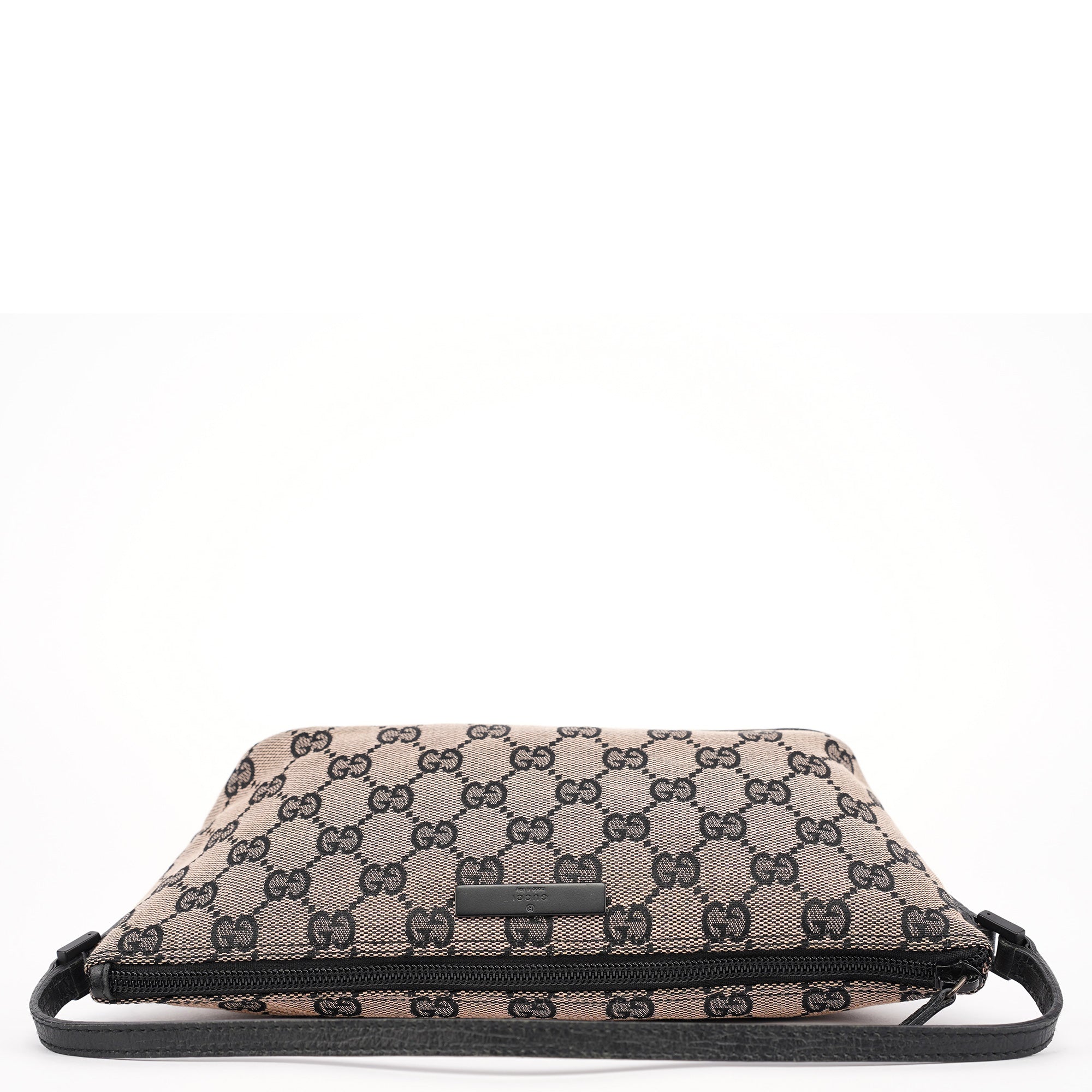 Gucci 07198 Beige Matte Black GG Boat Pochette