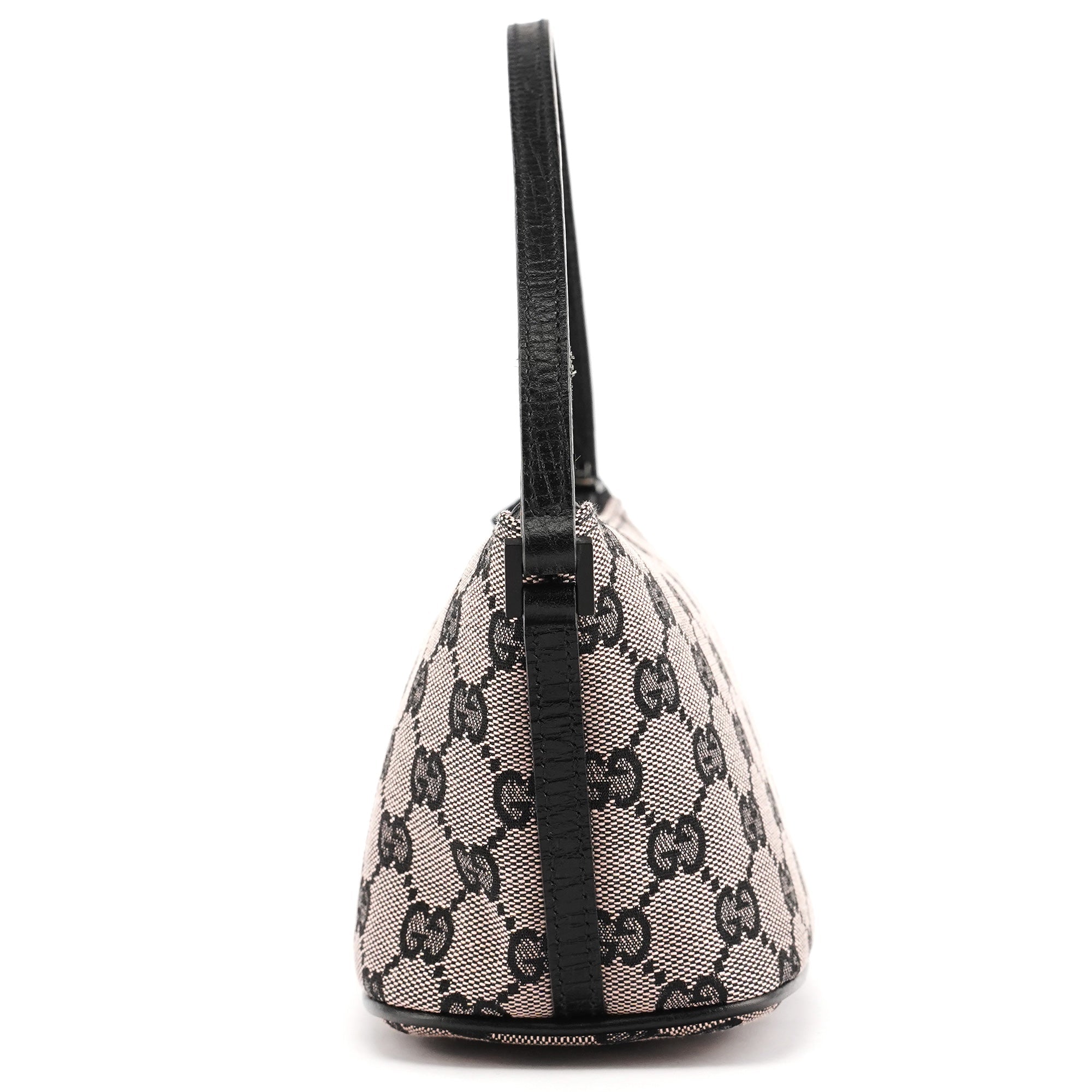 Gucci 07198 GG Boat Pochette en toile GG beige et métal noir mat