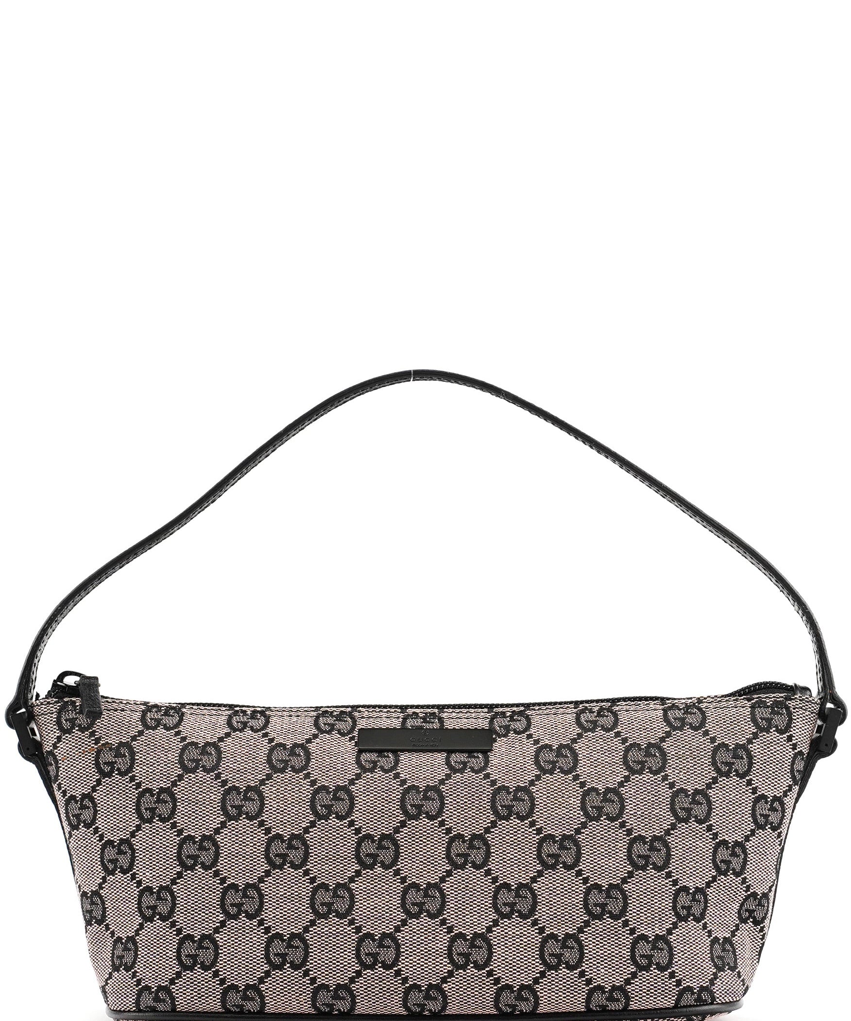 Gucci 07198 Beige Matte Black GG Boat Pochette