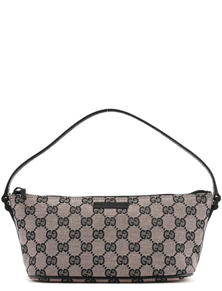 Gucci 07198 Beige Matte Black GG Boat Pochette