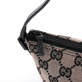 Gucci 07198 Beige Matte Black GG Boat Pochette