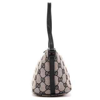 Gucci 07198 Beige Matte Black GG Boat Pochette