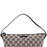 Gucci 07198 Beige Matte Black GG Boat Pochette