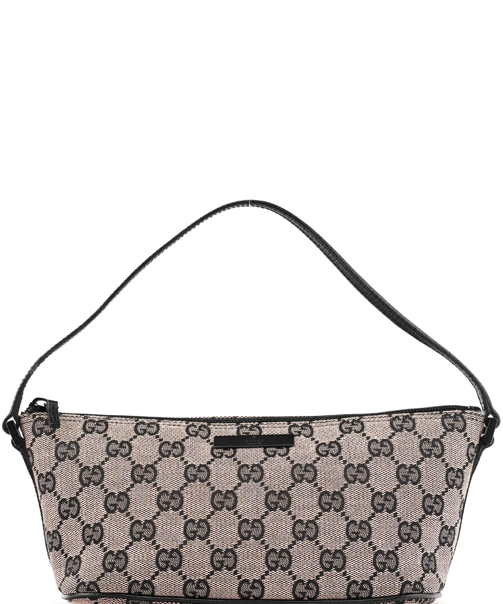 Gucci 07198 Beige Matte Black GG Boat Pochette