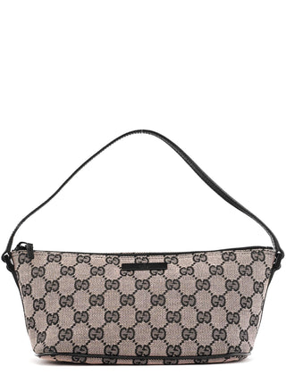 Gucci 07198 Beige Matte Black GG Boat Pochette