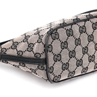 Gucci 07198 Beige Matte Black GG Boat Pochette