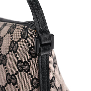 Gucci 07198 Beige Matte Black GG Boat Pochette