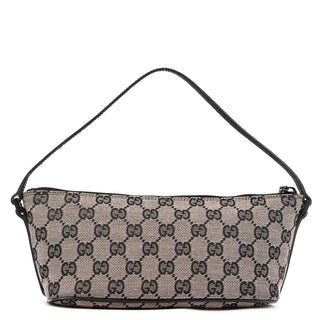 Gucci 07198 Beige Matte Black GG Boat Pochette