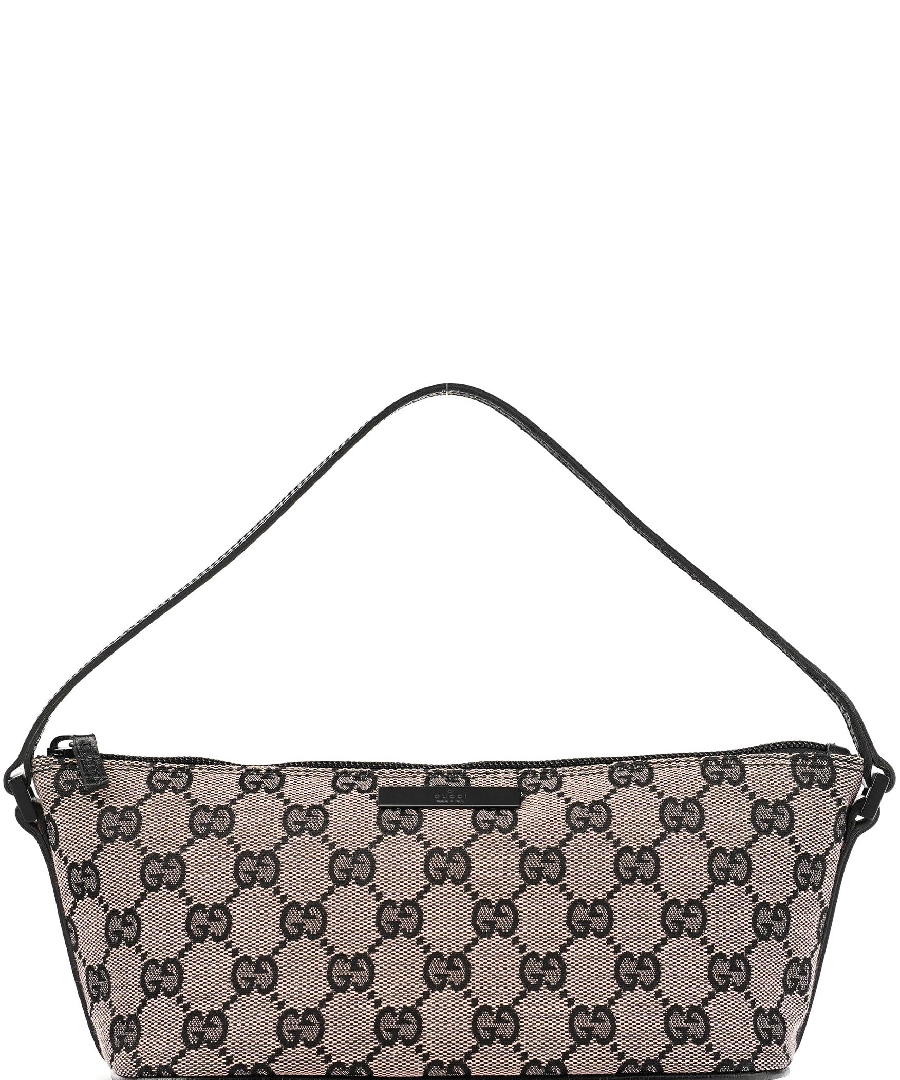 Gucci 07198 Beige Matte Black GG Boat Pochette