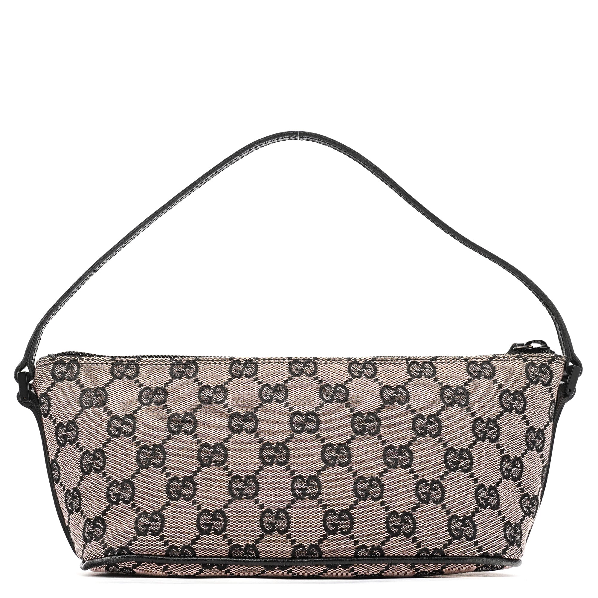 Gucci 07198 Beige Matte Black GG Boat Pochette
