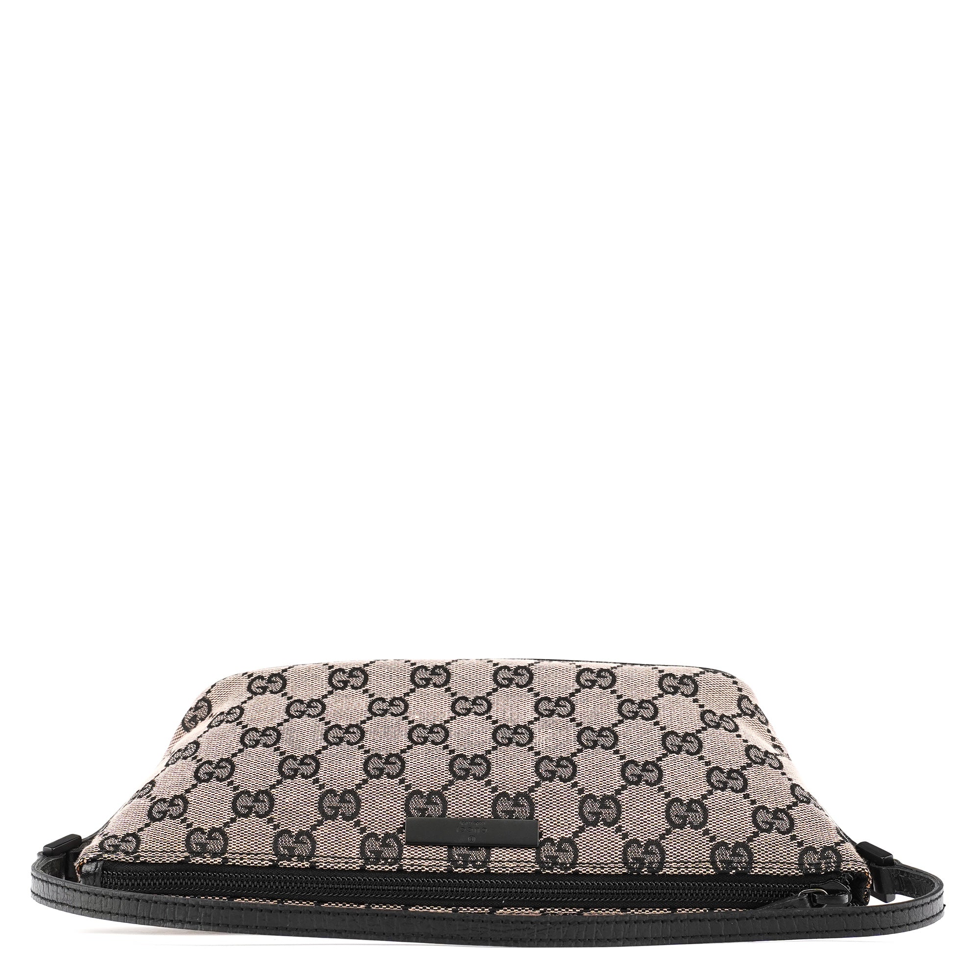 Gucci 07198 Beige Matte Black GG Boat Pochette