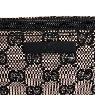 Gucci 07198 Beige Matte Black GG Boat Pochette