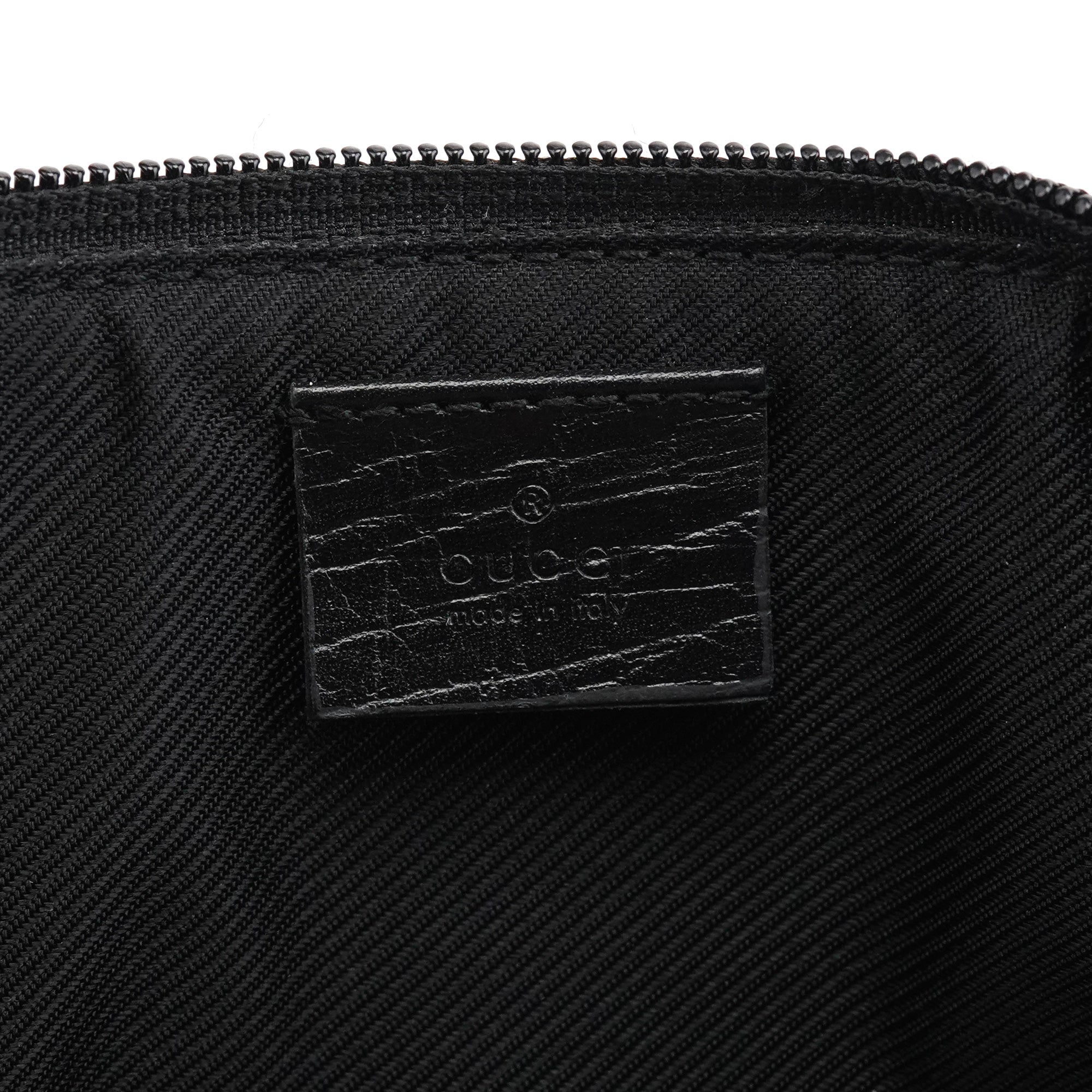 Gucci 07198 Beige Matte Black GG Boat Pochette