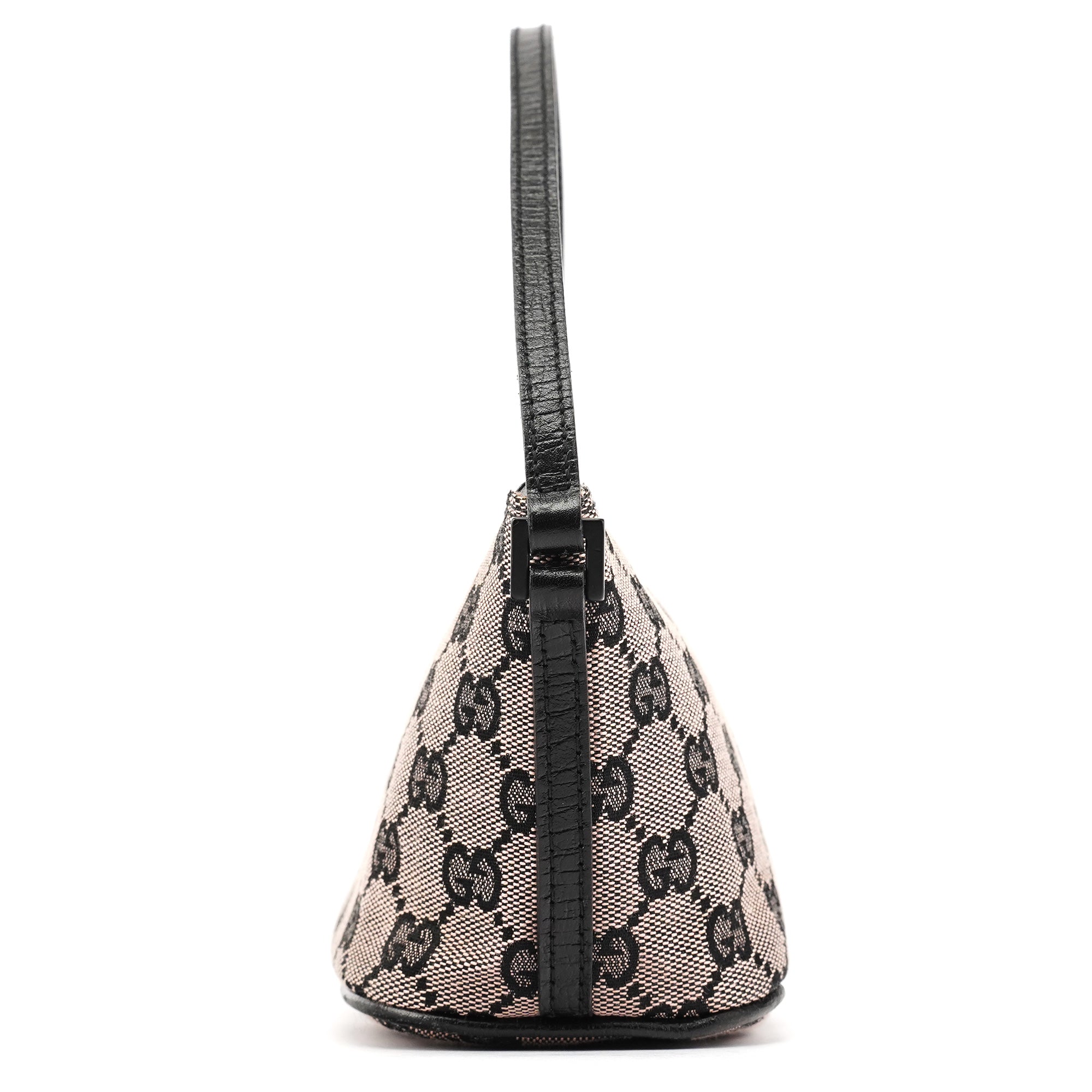 Gucci 07198 Beige Matte Black GG Boat Pochette