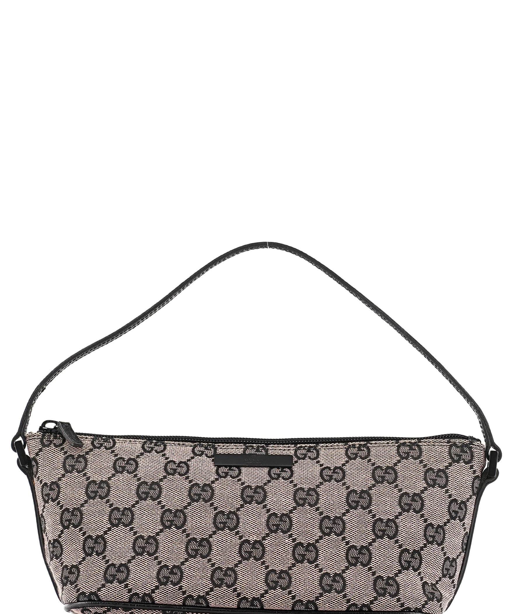 Gucci 07198 Beige Matte Black GG Boat Pochette