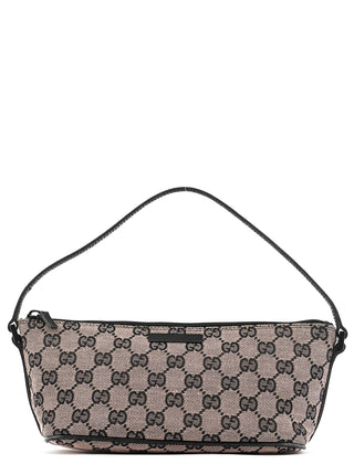 Gucci 07198 Beige Matte Black GG Boat Pochette