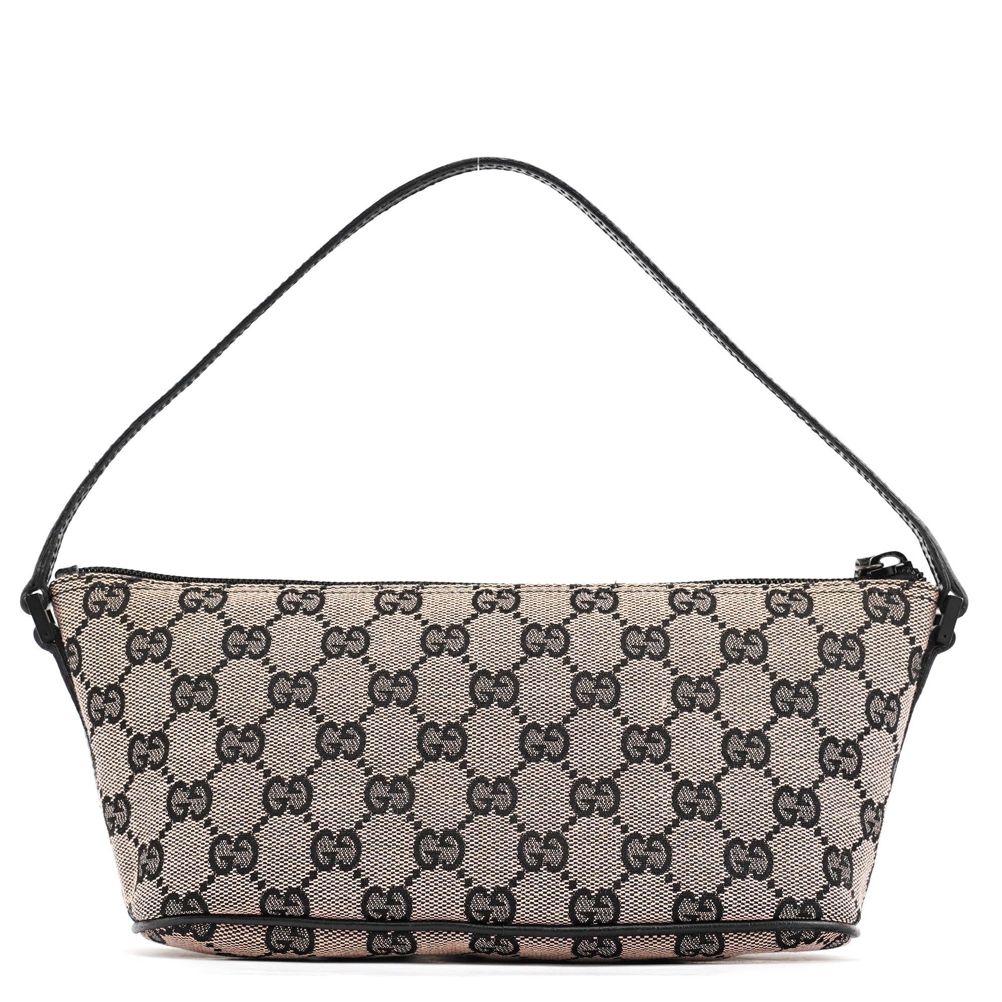 Gucci 07198 Beige Matte Black GG Boat Pochette