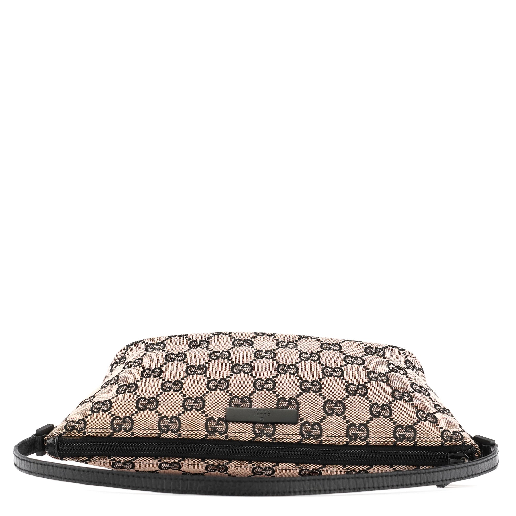 Gucci 07198 Beige Matte Black GG Boat Pochette