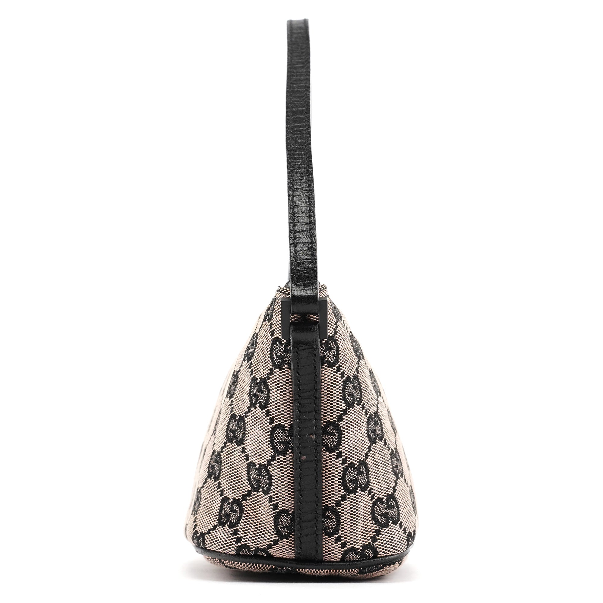 Gucci 07198 Beige Matte Black GG Boat Pochette