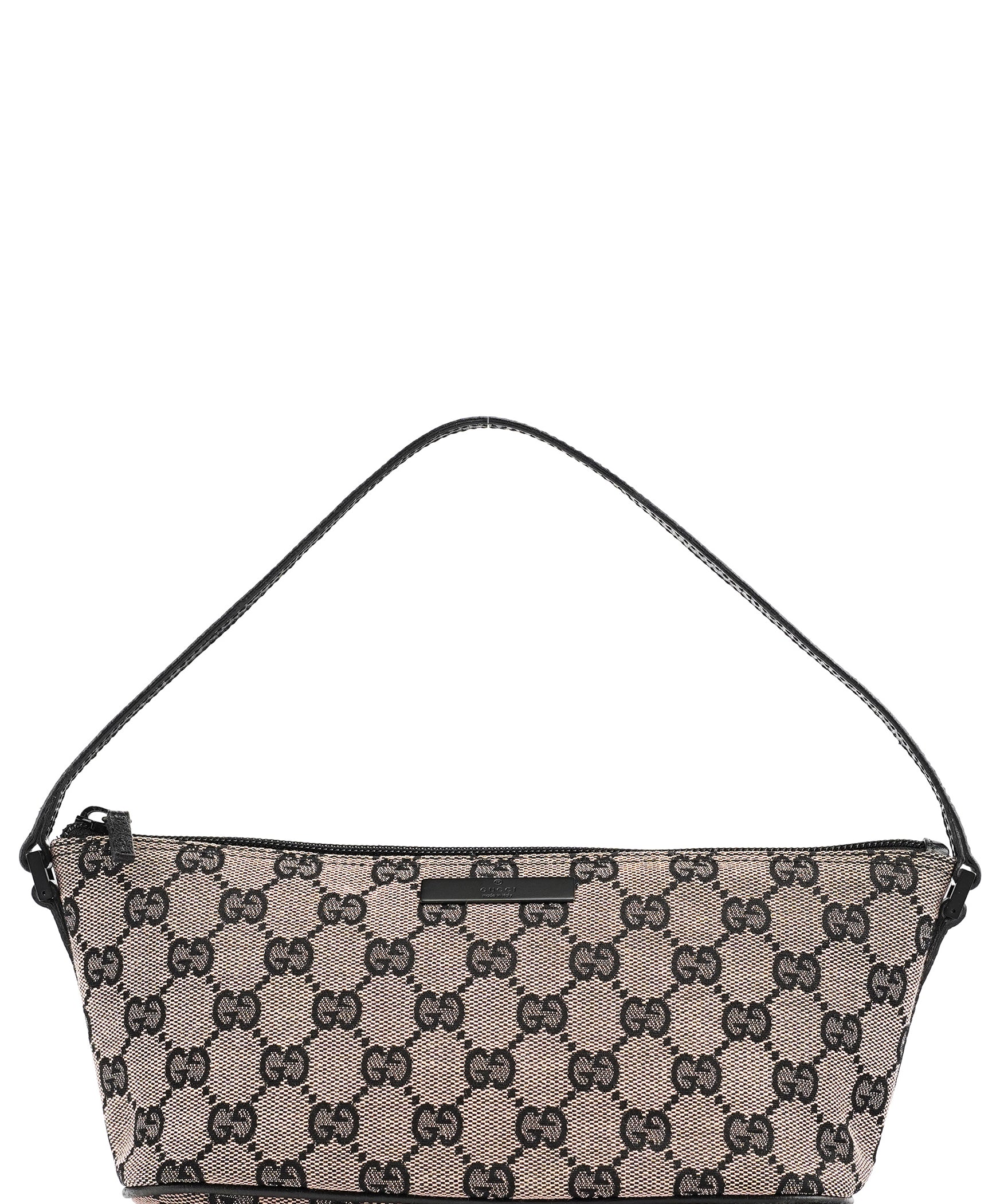 Gucci 07198 Beige Matte Black GG Boat Pochette