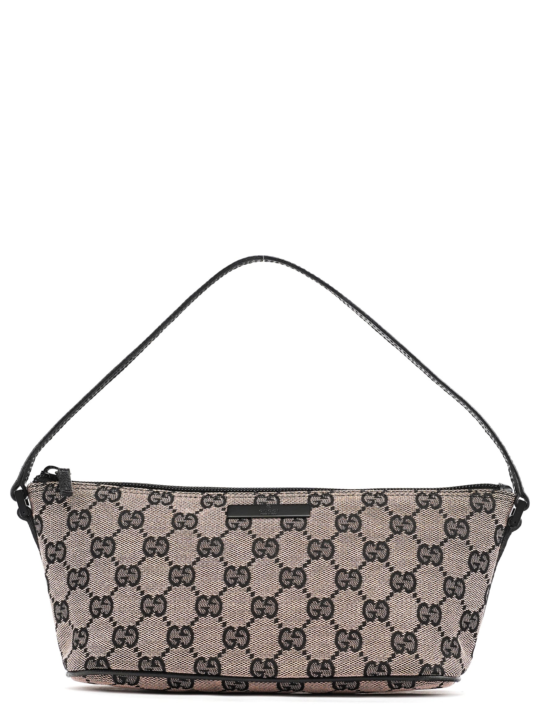 Gucci 07198 Beige Matte Black GG Boat Pochette