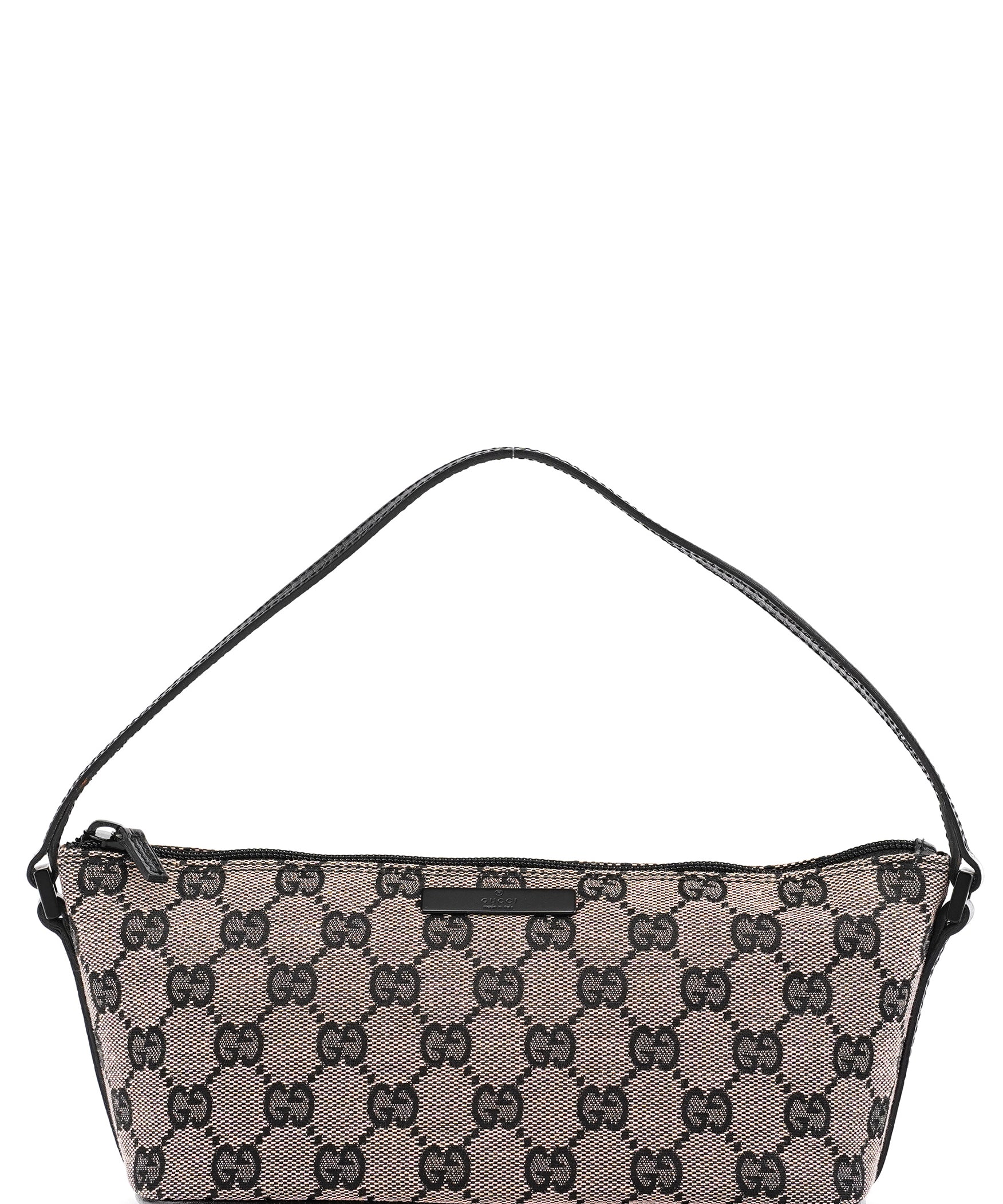 Gucci 07198 Beige Matte Black GG Boat Pochette