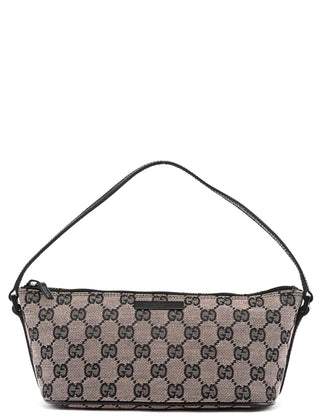 Gucci 07198 Beige Matte Black GG Boat Pochette