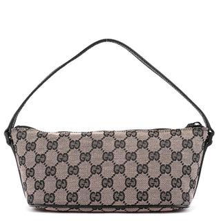 Gucci 07198 Beige Matte Black GG Boat Pochette
