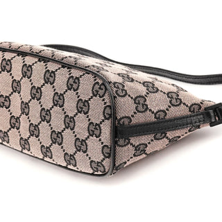 Gucci 07198 Beige Matte Black GG Boat Pochette