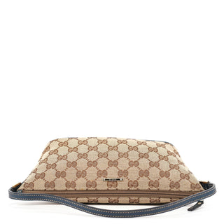 Gucci 07198 Beige Navy GG Boat Pochette