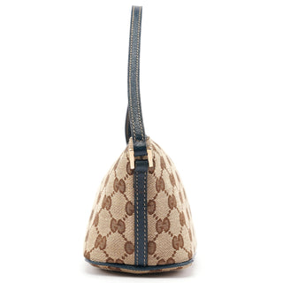 Gucci 07198 Beige Navy GG Boat Pochette