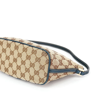 Gucci 07198 Beige Navy GG Boat Pochette