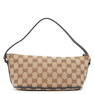 Gucci 07198 Beige Navy GG Boat Pochette