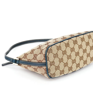 Gucci 07198 Beige Navy GG Boat Pochette