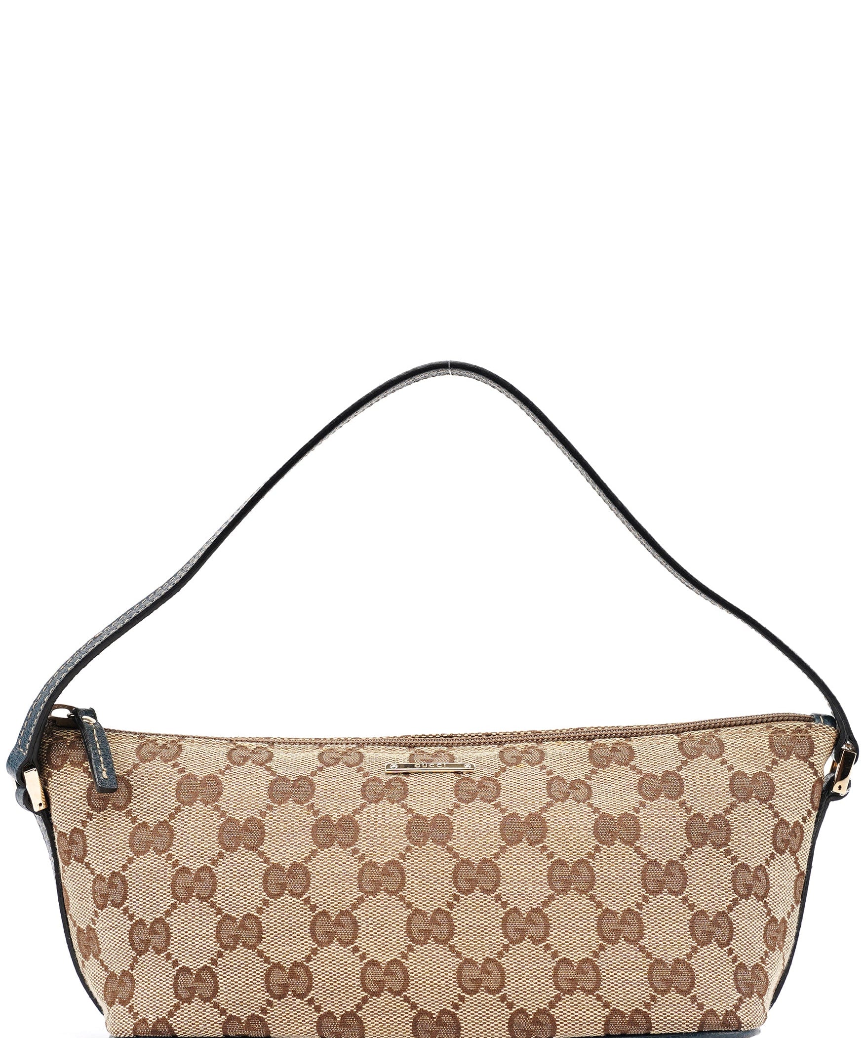 Gucci 07198 Beige Navy GG Boat Pochette