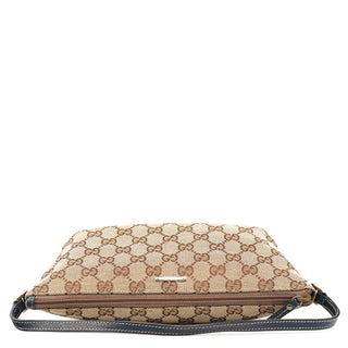 Gucci 07198 Beige Navy GG Boat Pochette