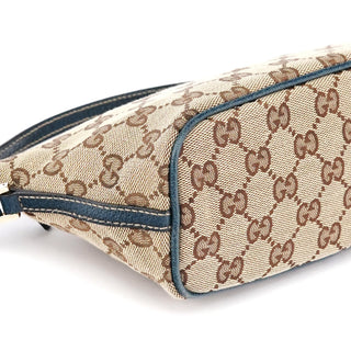 Gucci 07198 Beige Navy GG Boat Pochette