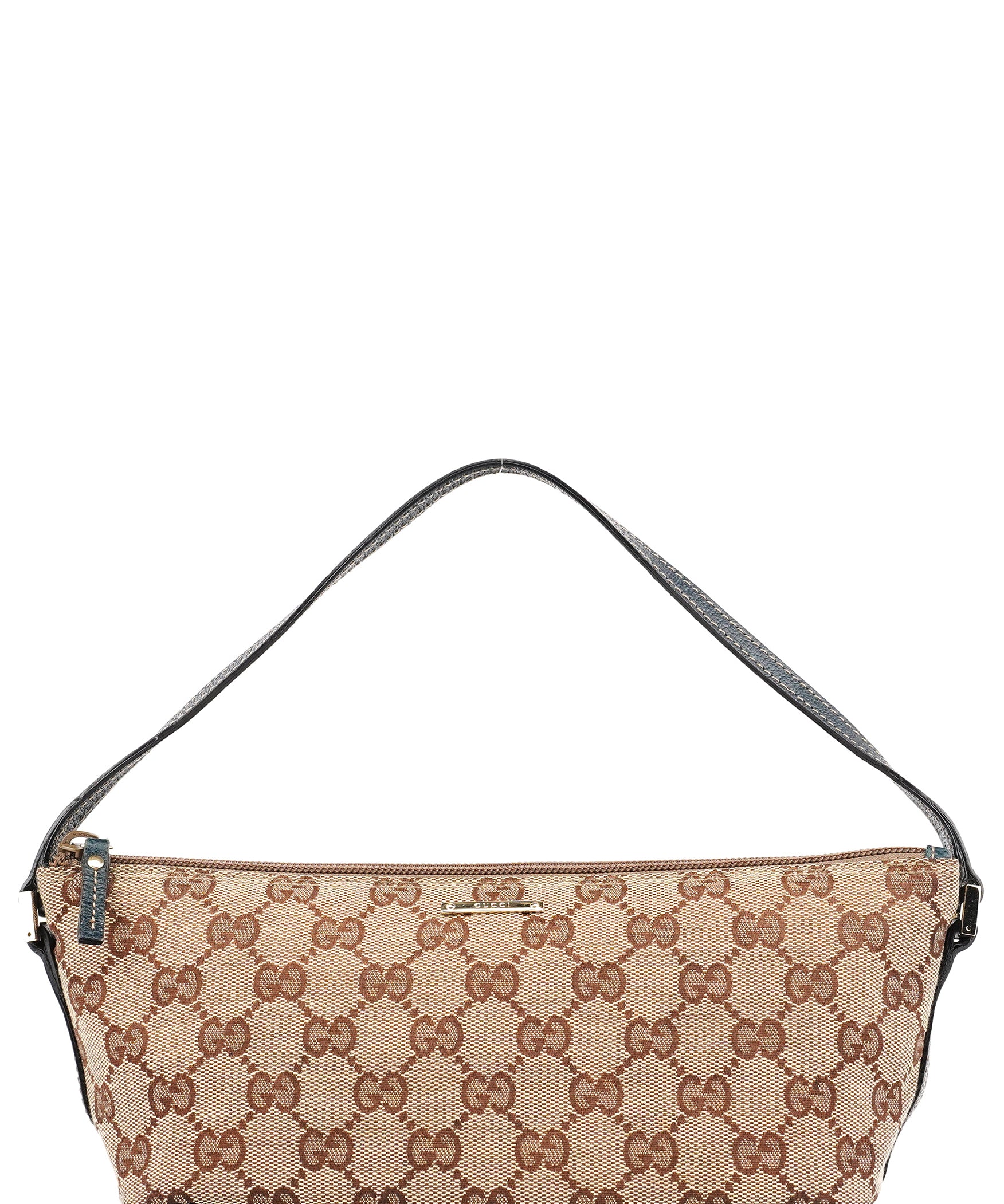 Gucci 07198 Beige Navy GG Boat Pochette