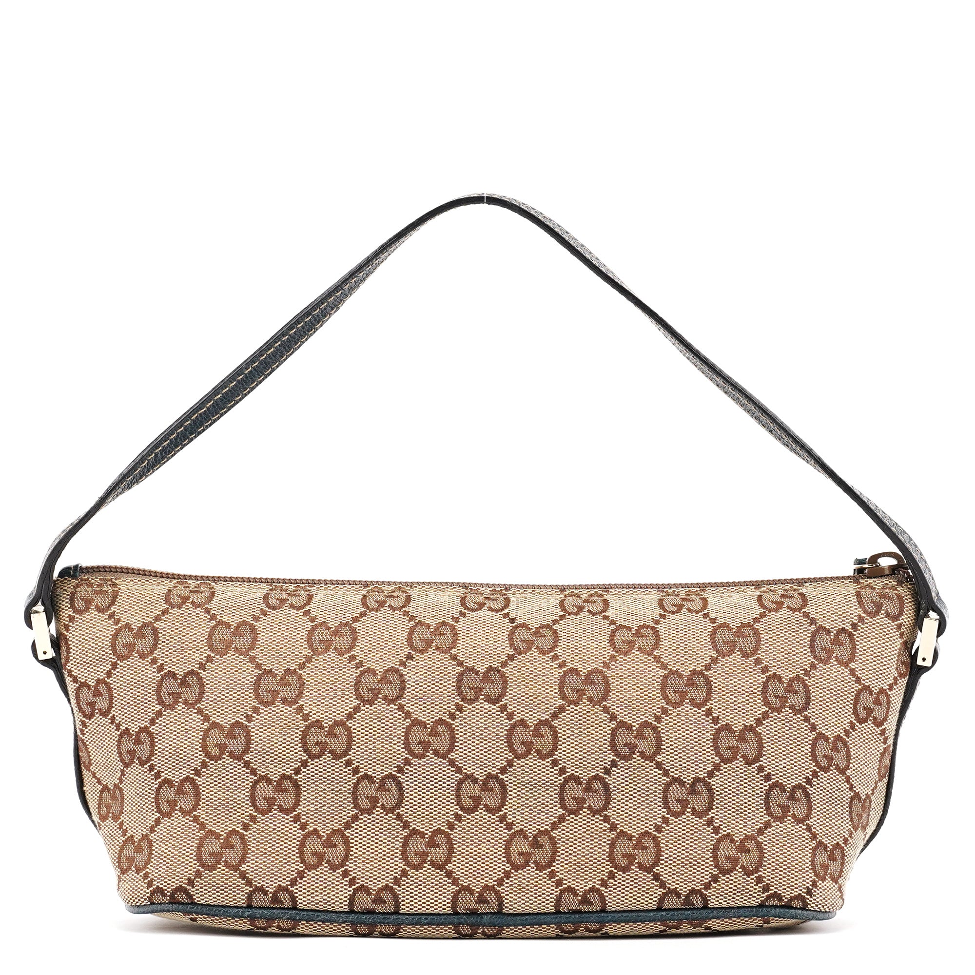 Gucci 07198 Beige Navy GG Boat Pochette