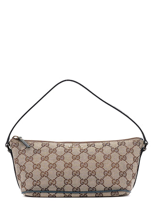 Gucci 07198 Beige Navy GG Boat Pochette